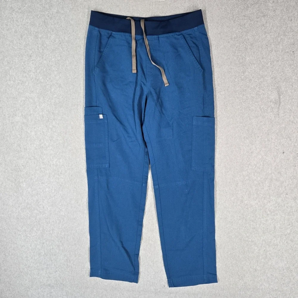 FIGS Men Scrub Pants S Blue Axim Straight Cargo Pockets 27